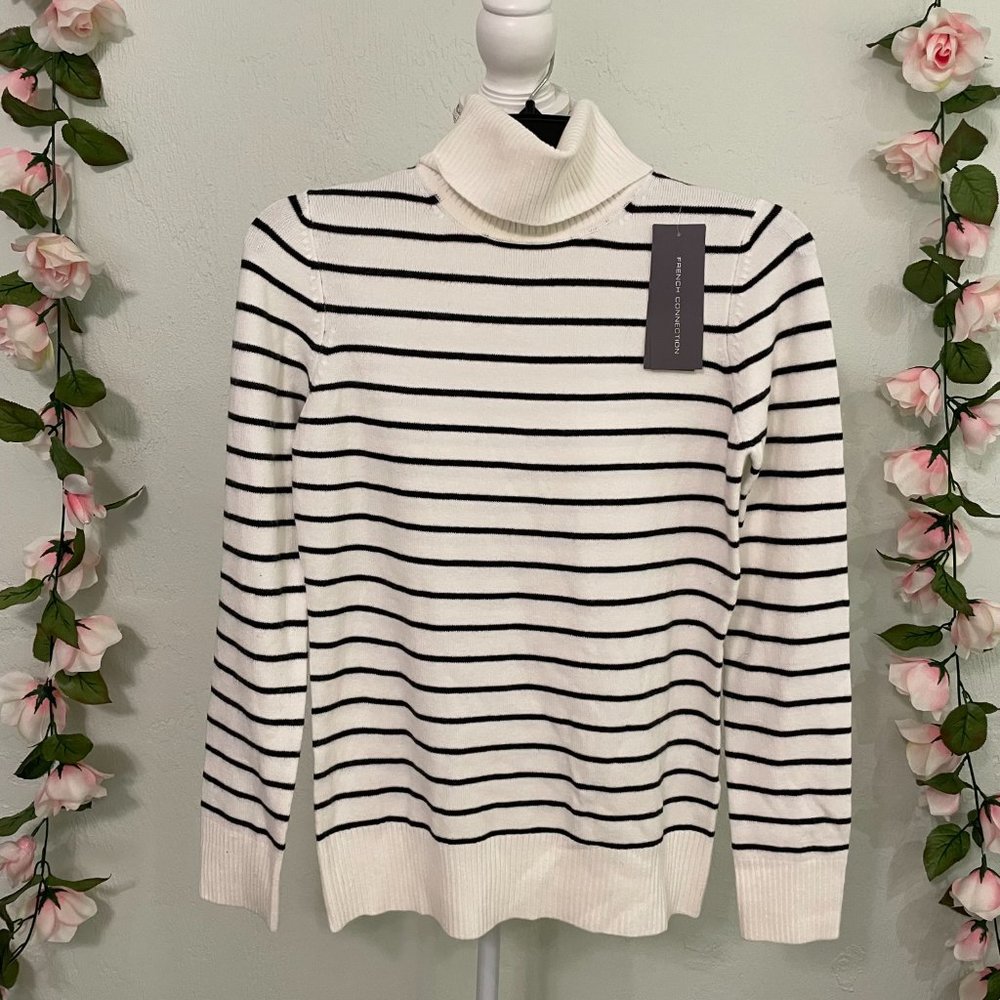 NWT French Connection Striped Turtleneck Top